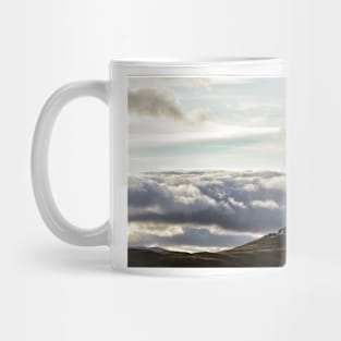 Evening cloudscape over Glenkilrie, Blacklunans, Scotland Mug